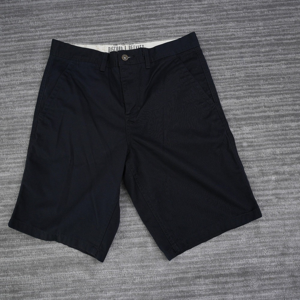 Free World Discord‎ Relaxed Shorts Men Black Chino Solid 29 (Fit 31x10.25)